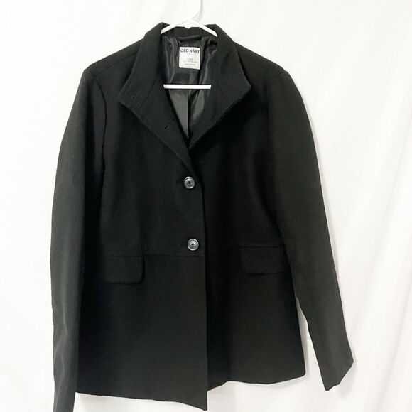 Old Navy Black Button Closure Trenchcoat Size L Tall - Picture 4 of 7